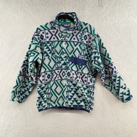 Patagonia Synchilla Aztec Snap T Fleece Pullover Mens XS - Picture 1 of 14